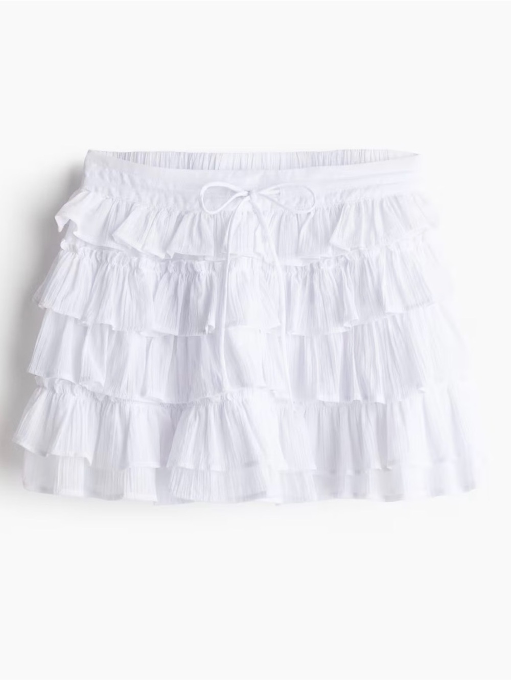 Divided by H&M Women’s White Tiered Ruffle Mini Skirt